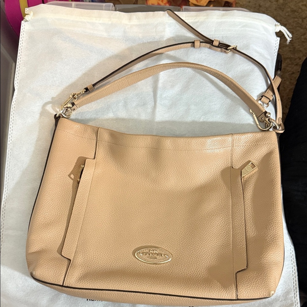 Coach Tan Leather Shoulder Bag